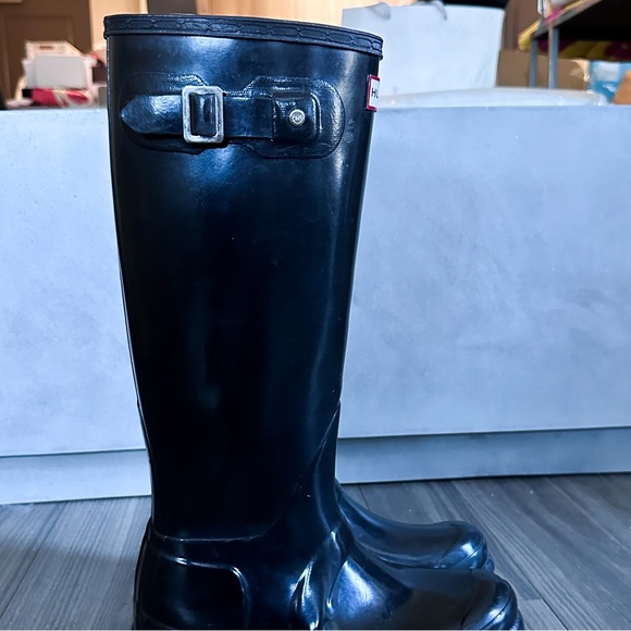 Hunter Boots Original Tall Gloss Rain Boots - 5M / 6F / UE37 - Picture 6 of 8